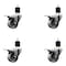 Service Caster 3'' Semi Steel Swivel 1-7/8'' Expanding Stem Caster Set Total Lock Brake, 4PK SCC-EXTTL20S314-SSS-178-4 - alternate 1